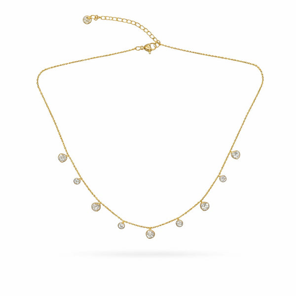 Circle Crystal Charm Necklace