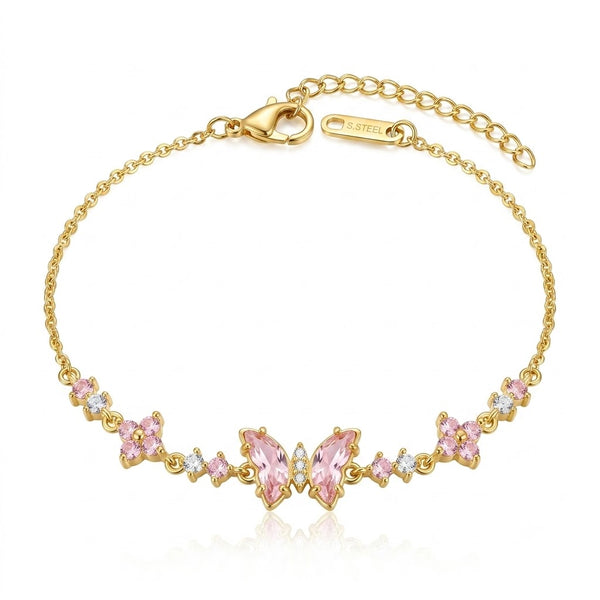 Blush Sparkly Fairy Butterfly Bracelet