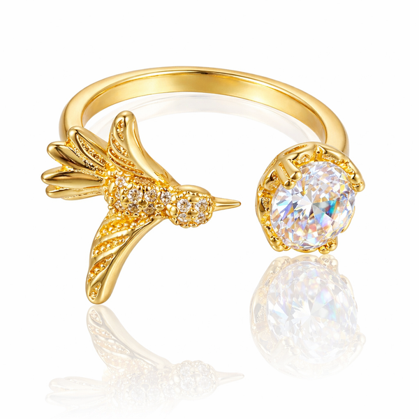 Bird & Crystal Ring