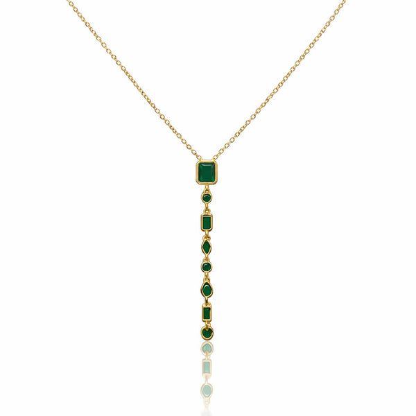 Emerald Rectange Stone Necklace