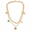 Double Chain Evil Eye Necklace