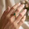 Emerald Drop V Ring