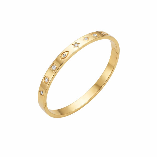 Multi Motifs Engraved Bracelet