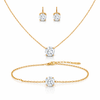Solitaire Crystal Bracelet, Necklace and Earrings Set