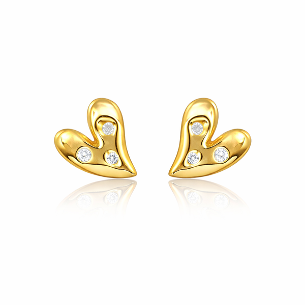 Solid Gold Crystal Earrings