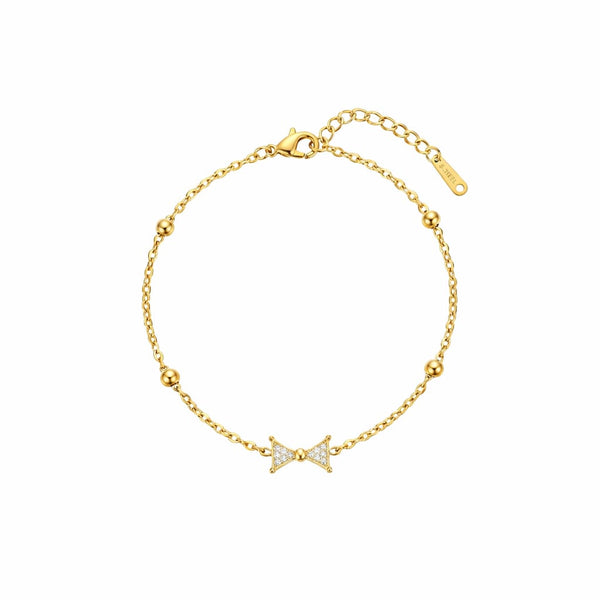 Rhinestone stud bow Bracelet