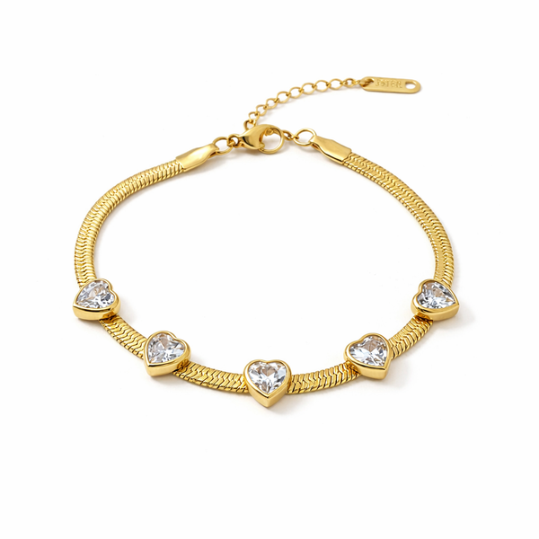 Stone Studded Heart Bracelet