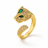 Emerald Eye Leopard Studded Ring