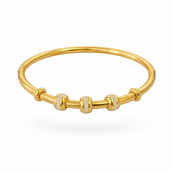 Solid Gold Studded Beads Bracelet