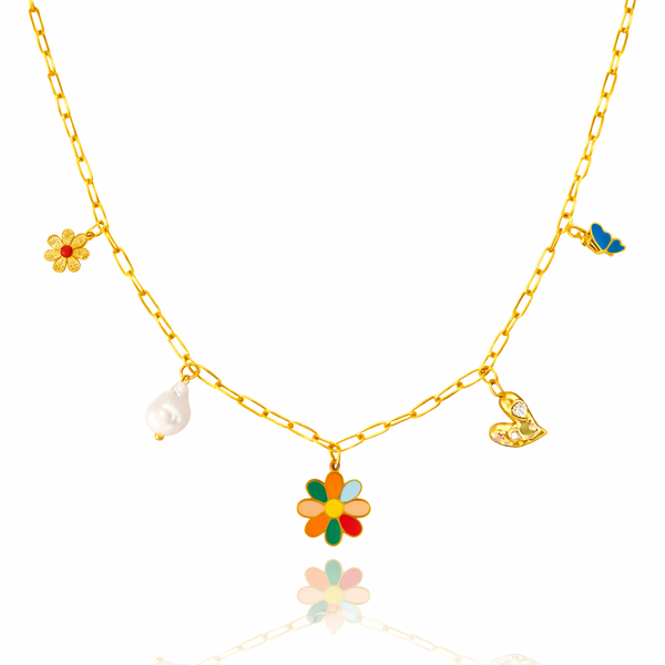 Colour Bloom Charm Necklace