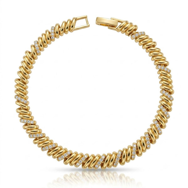 Luxe Spiral Studded Chain Bracelet