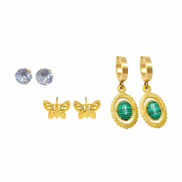 Butterfly Emerald Earring set
