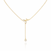 Crystal Leaf Charm Necklace