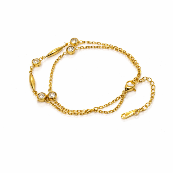 Double Crystal Stud Bracelet