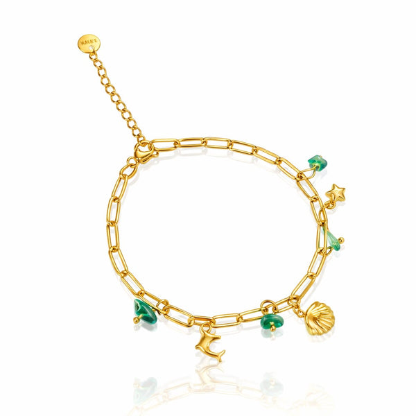 Sea theme Green Stone Bracelet