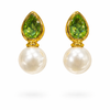 Emerald Pear Pearl earrings