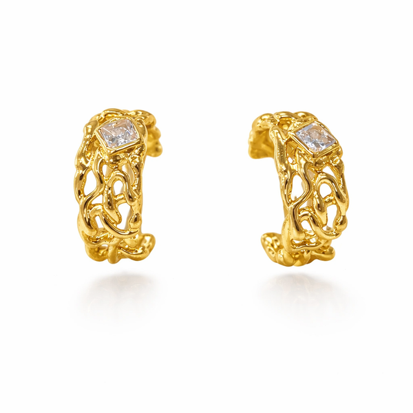 Tangle Gold Wire Earrings