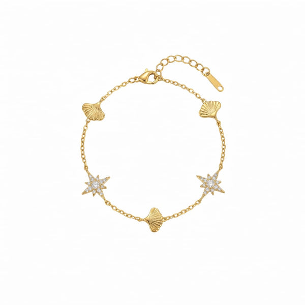 Crystal stud star shell Bracelet