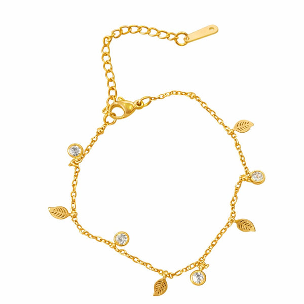 Golf Leaf Stone Bracelet