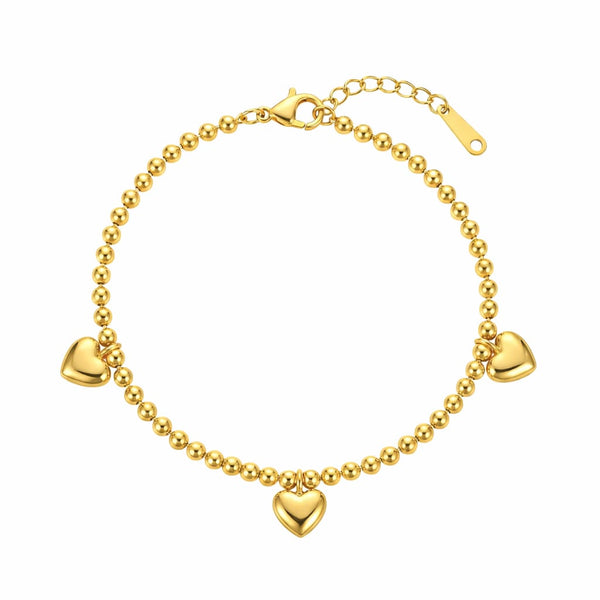 Heart Beaded Chain Bracelet