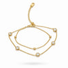 Double Layer Stone Stud Bracelet
