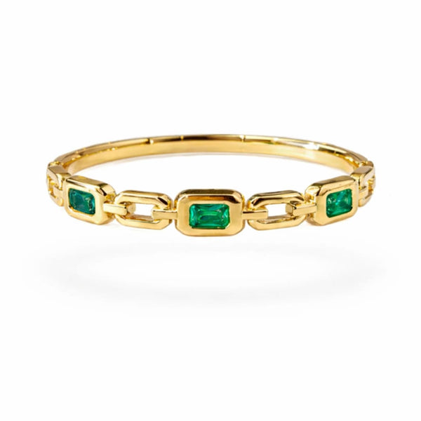 Emerald Crystal Stud Link Bracelet