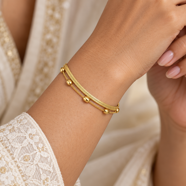 Dual Layer Minimal Plain Chain Bracelet