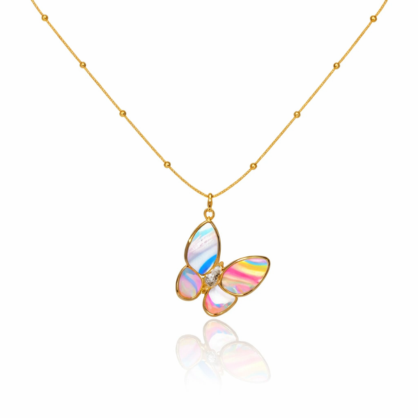 Gradient Butterfly Charm Necklace