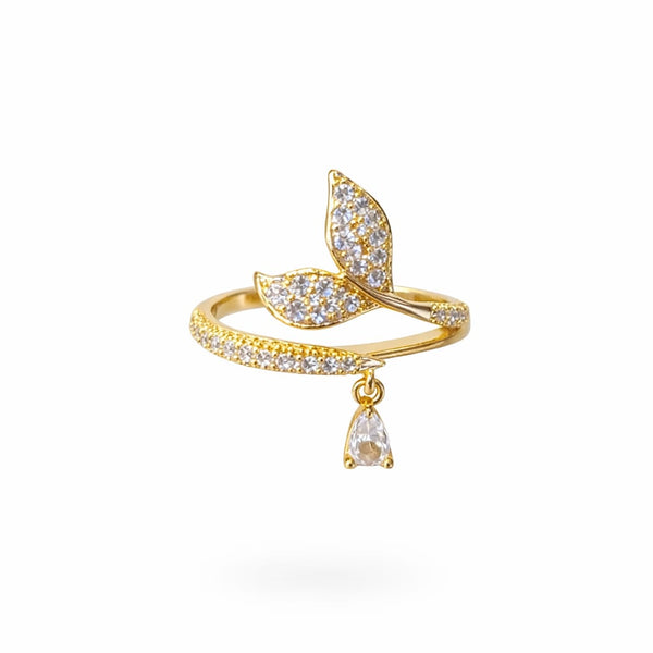 Fishtail Crystal Dangle Stone Ring
