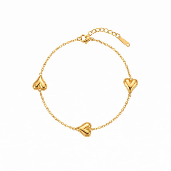 Solid gold heart Bracelet
