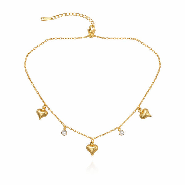 Crystal and Heart Necklace