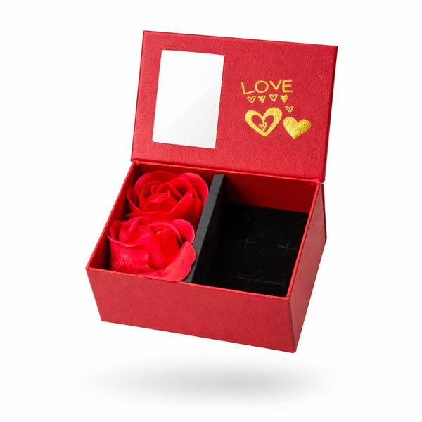 Molten Gold Ring and Pearl set with Rose Box