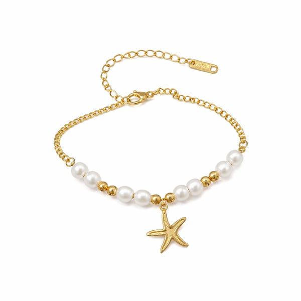 Star Charm Pearl Beaded Bracelet
