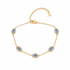 Oval Blue Crystal Chain Bracelet