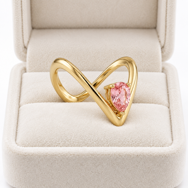 Pink Drop V Ring