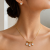 Crystal Star Charm Necklace with Earrings