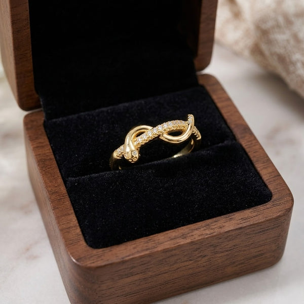 Snaketwined Curve Ring