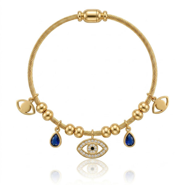 Evil Eye Dangle Charm Bracelet