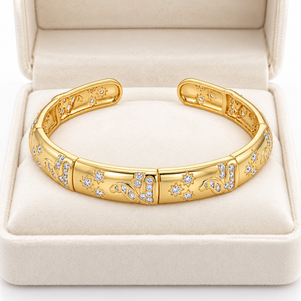 Crystal Carved Cuff Bracelet