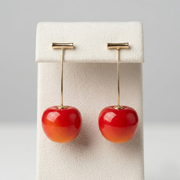 Statement Cherry Drop Earrings