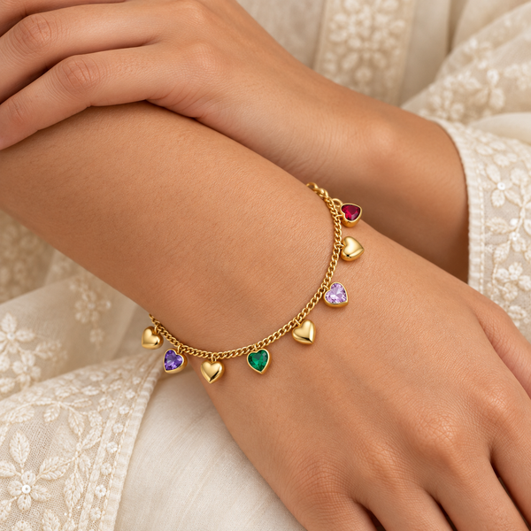 Multicolour Heart Bracelet