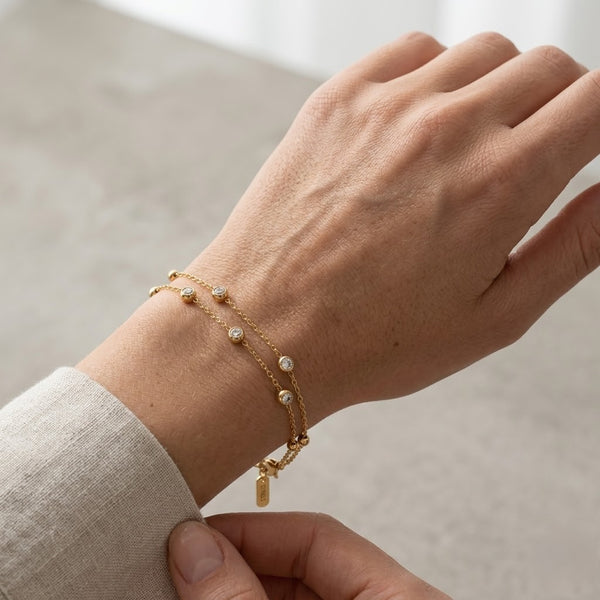 Double Layer Ball Charm Bracelet