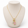 Pink Crystal Charm Necklace