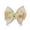 Rose Organza Hair Bow Clips hair clip worn on model – styled for women