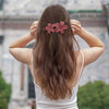 Matte Double Flower Hair Clips hair claw clip – full product view on plain background