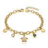 Crystal Turtle Link Bracelet