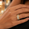 Studded Wave Band Ring