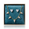 Crystal Heart Charm Necklace with earrings