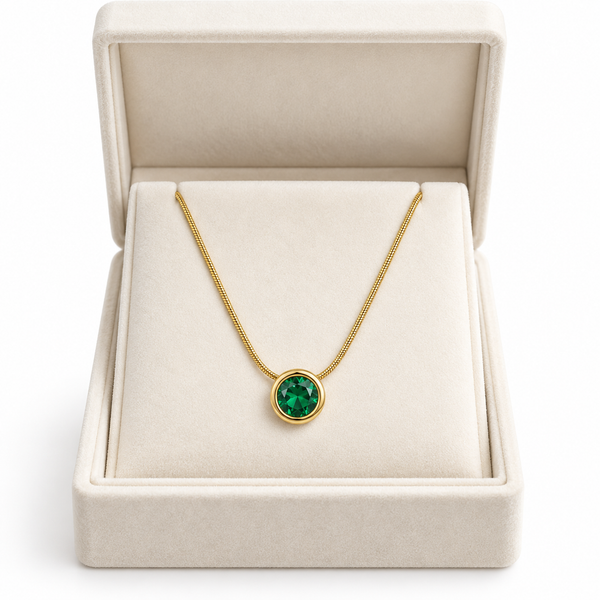 Emerald Minimal Necklace