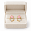 Pink Bloom Circle Earrings